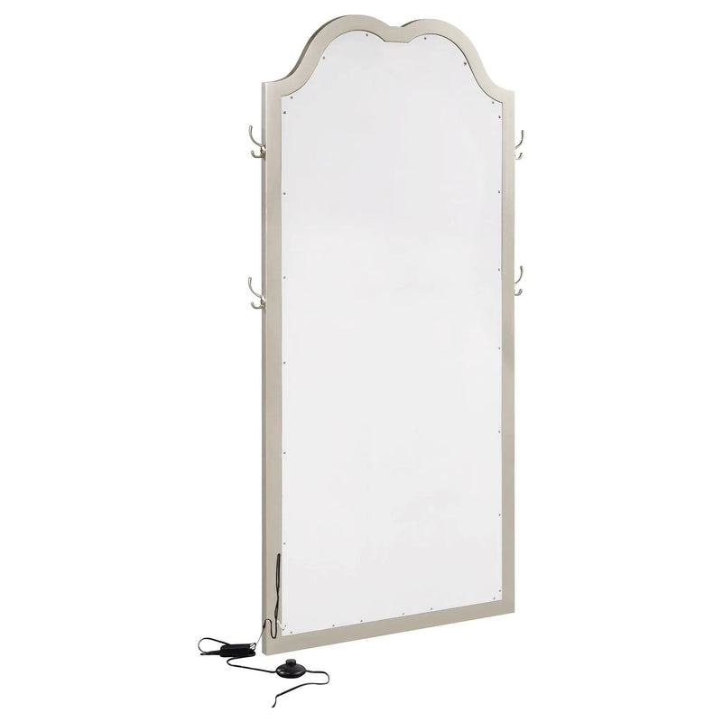 Evangeline Full Length LED Light Floor Mirror Silver Oak by Unique Piece Furniture