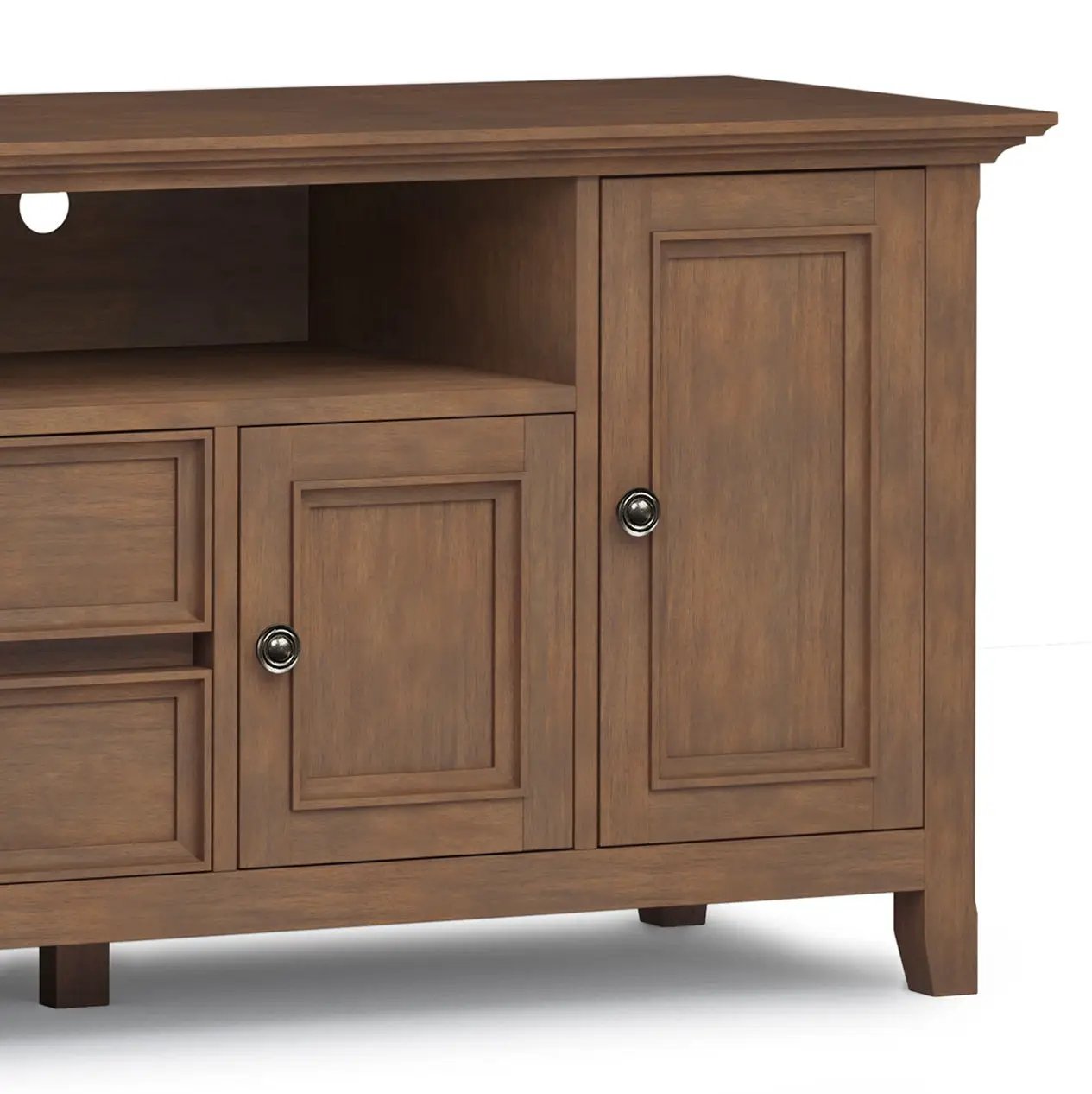 Amherst - Wide TV Media Stand - Rustic Natural Aged Brown by HouseOfZazla