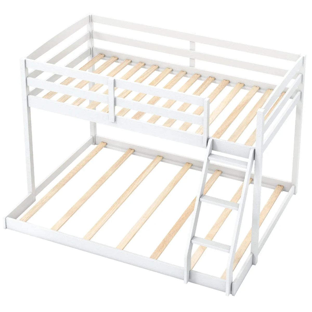 Twin Over Full Bunk Bed Low Floor Bunk Bed Frame by DirectDeals
