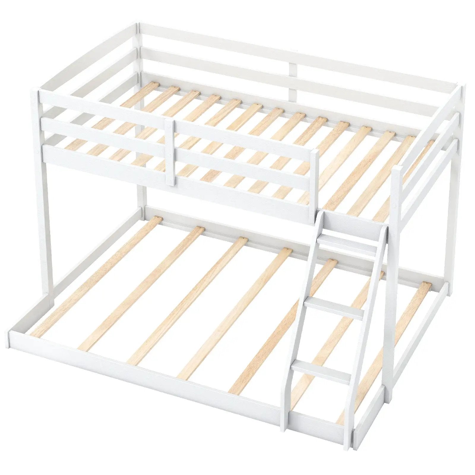 Twin Over Full Bunk Bed Low Floor Bunk Bed Frame by DirectDeals