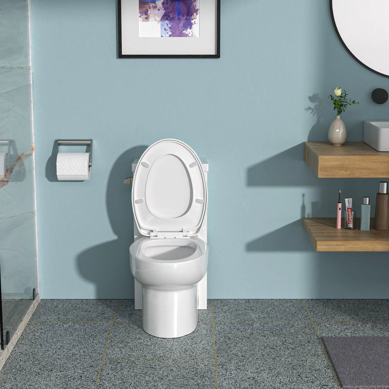 Modern Ceramic 1 Piece Toilet With Soft Closing Seat - White by HouseOfZazla