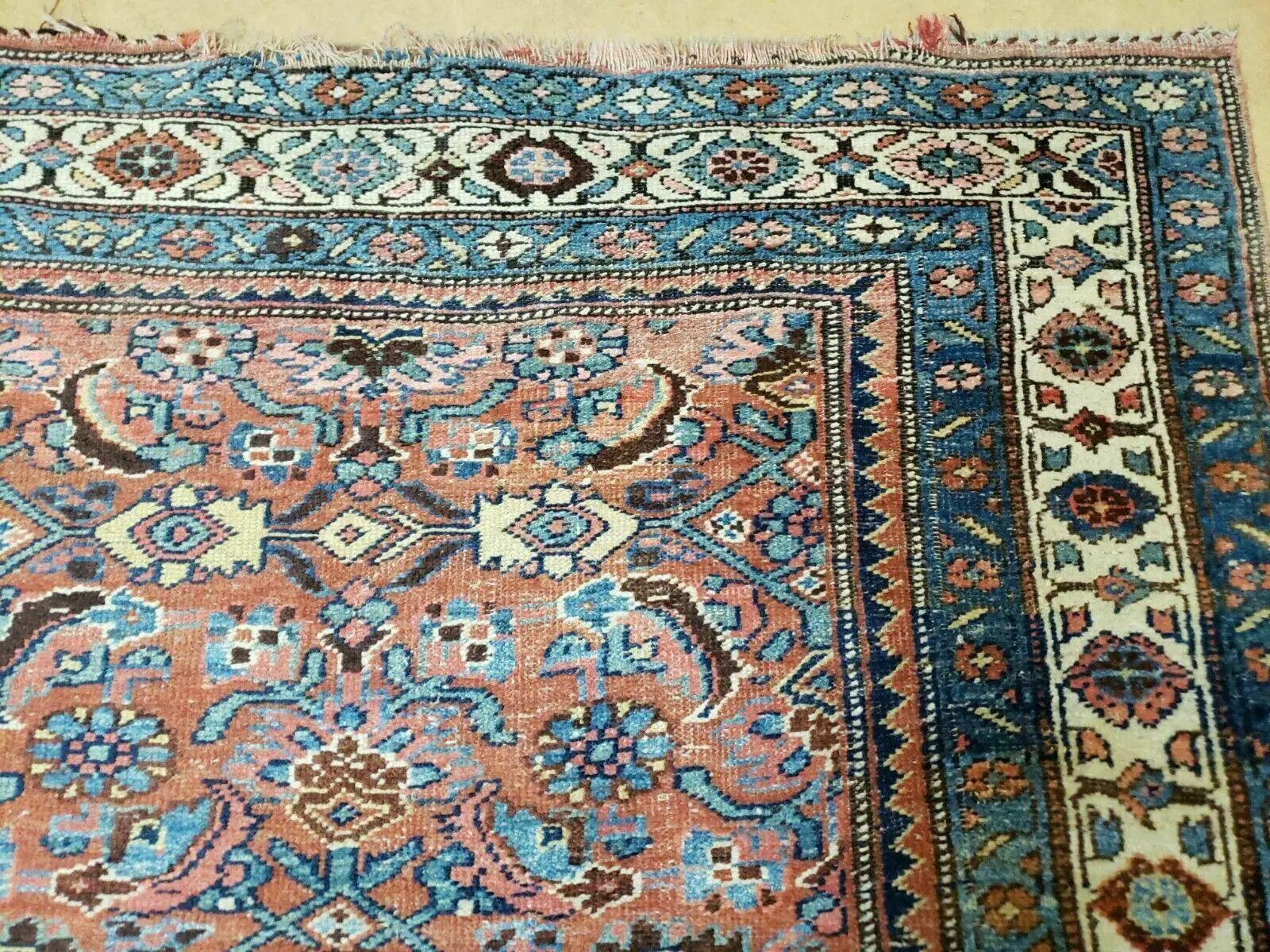 3' 8" X 11' Antique Handmade Turkish Wool Rug Veg Dye Runner Nice Rusted Red by Jewel Rugs
