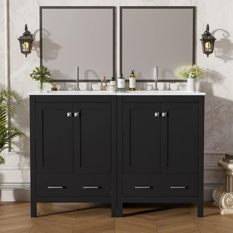 Bathroom Vanity With Integrated Undermount Ceramic Sink, 2 Doors And 1 Drawer, Soft Close Hinges by Unique Piece Furniture