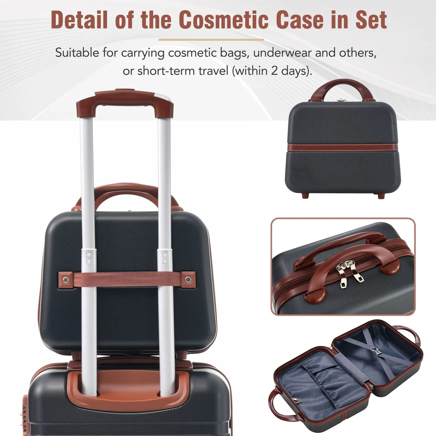 Hardshell Luggage Sets 3 Pieces 20" / 28" Luggages And Cosmetic Case Spinner Suitcase With Tsa Lock Lightweight by HouseOfZazla