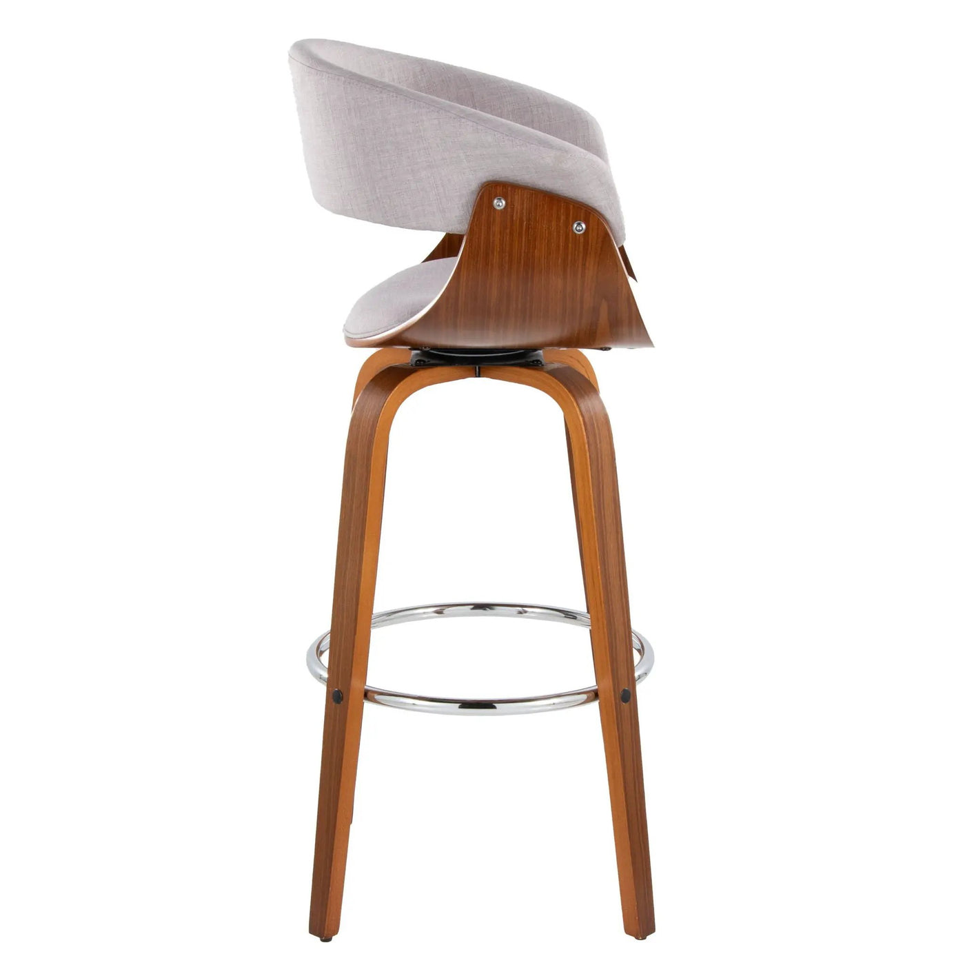 Vintage Mod - Mid Century Modern Fixed Height Barstool With Swivel With Round Footrest (Set of 2) by HouseOfZazla