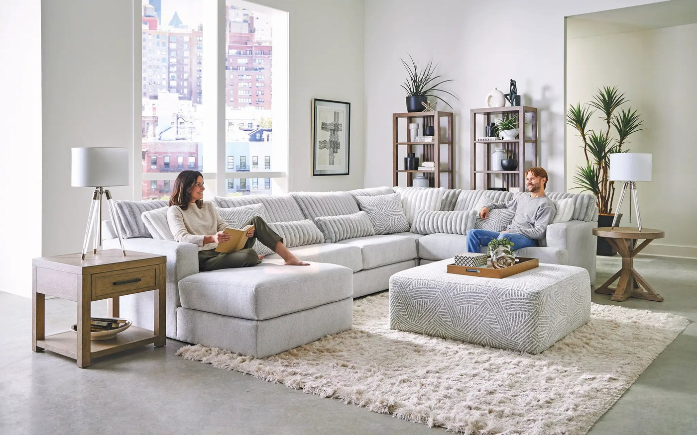 Logan Modular Sectional - Cocktail Ottoman by Unique Piece Furniture