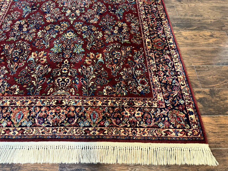 5.9 x 9 Karastan Rug Red Sarouk Rug #785, 100% Wile Pile Carpet, Original 700 Series, Vintage by Jewel Rugs