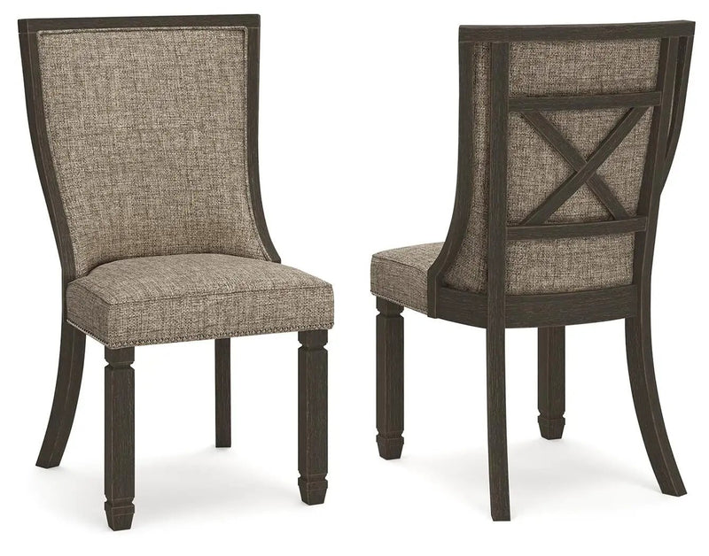 Tyler Creek - Dining UPH Side Chair (Set of 2) - Framed Back - Black / Grayish Brown by Unique Piece Furniture