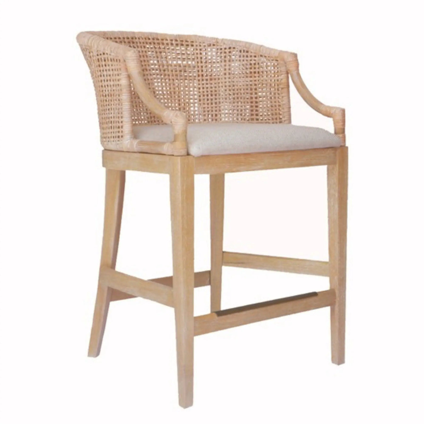 Casual Handcrafted Rattan Counter Stool by HouseOfZazla