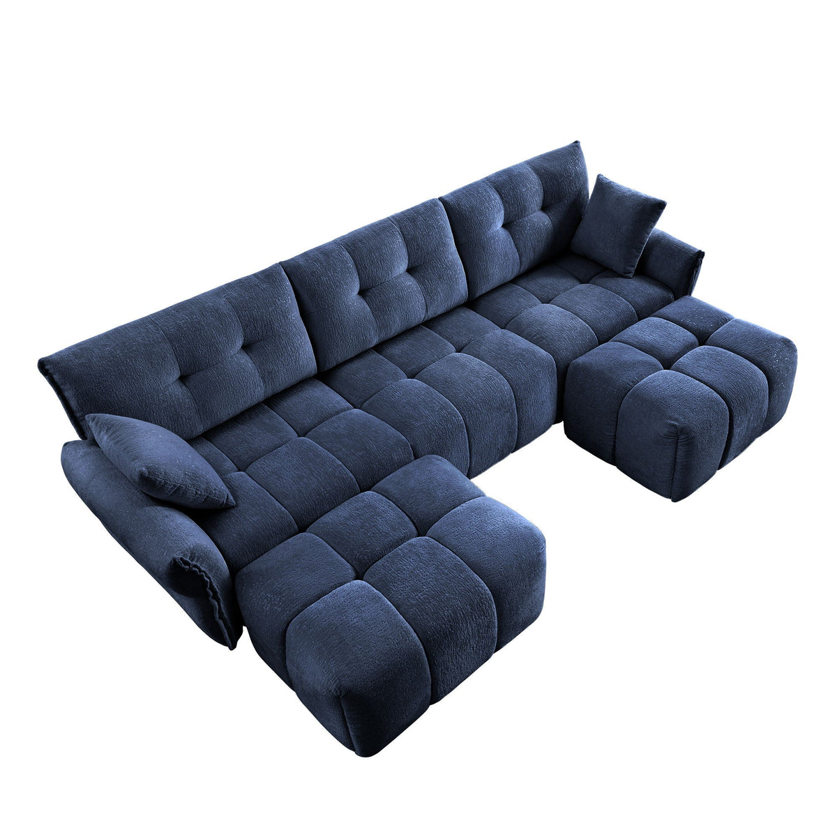 Sofa Set With Ottoman And Pillows, Textured, High Resilience Cushions, photo 2 of 40