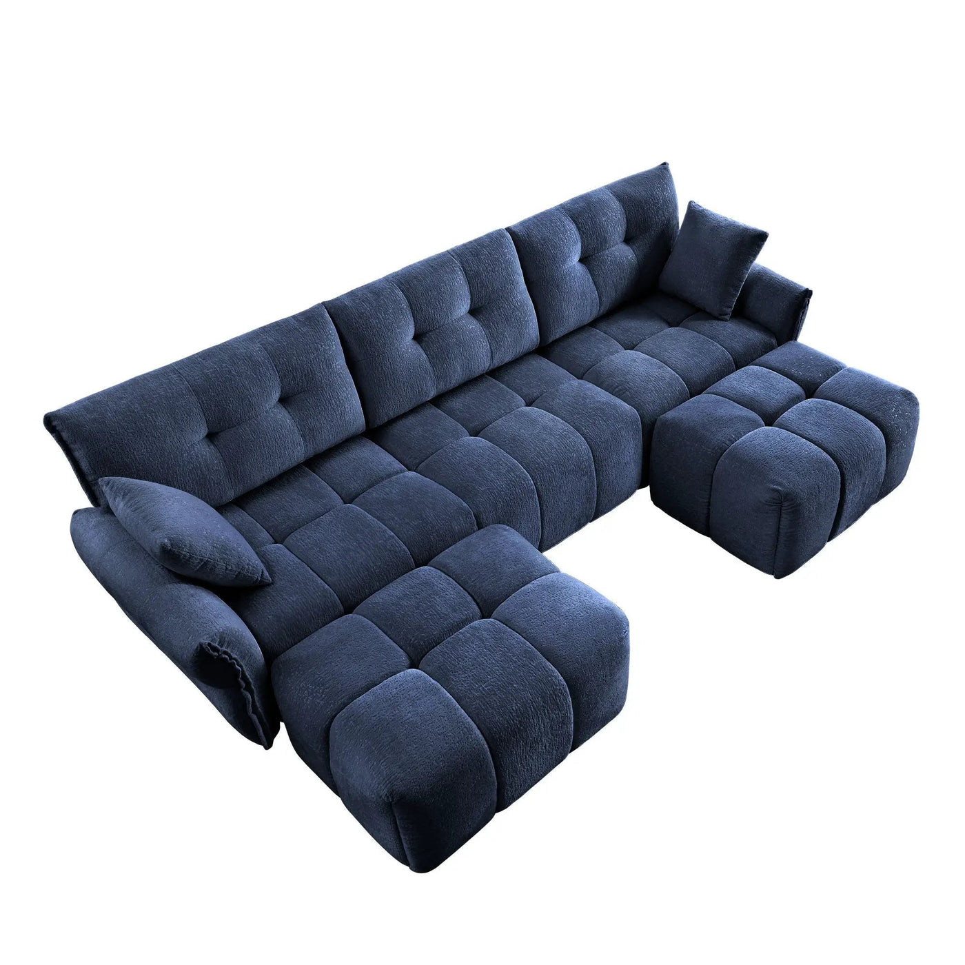 Sofa Set With Ottoman And Pillows, Textured, High Resilience Cushions by Unique Piece Furniture
