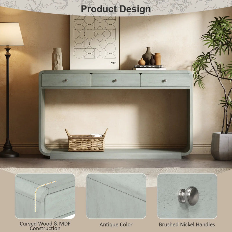 Console Table With 3 Drawers And Display Shelf by HouseOfZazla