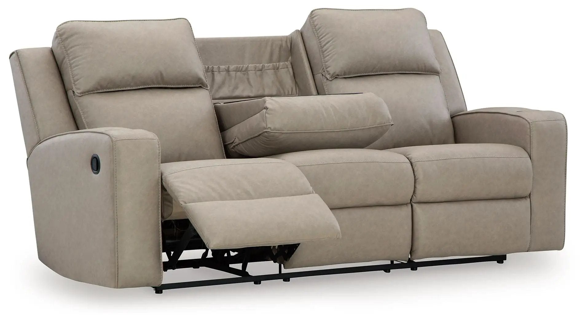 Lavenhorne - Rec Sofa W/Drop Down Table - Pebble by Unique Piece Furniture
