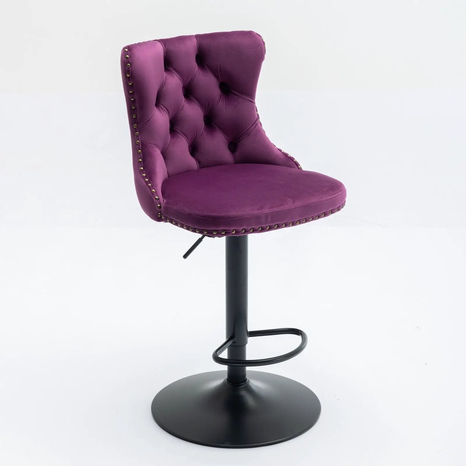 Swivel Barstools Adjusatble Seat Height, Modern Upholstered Bar Stools With Backs Comfortable Tufted For Home Pub And Kitchen Island (Set of 2) by Unique Piece Furniture