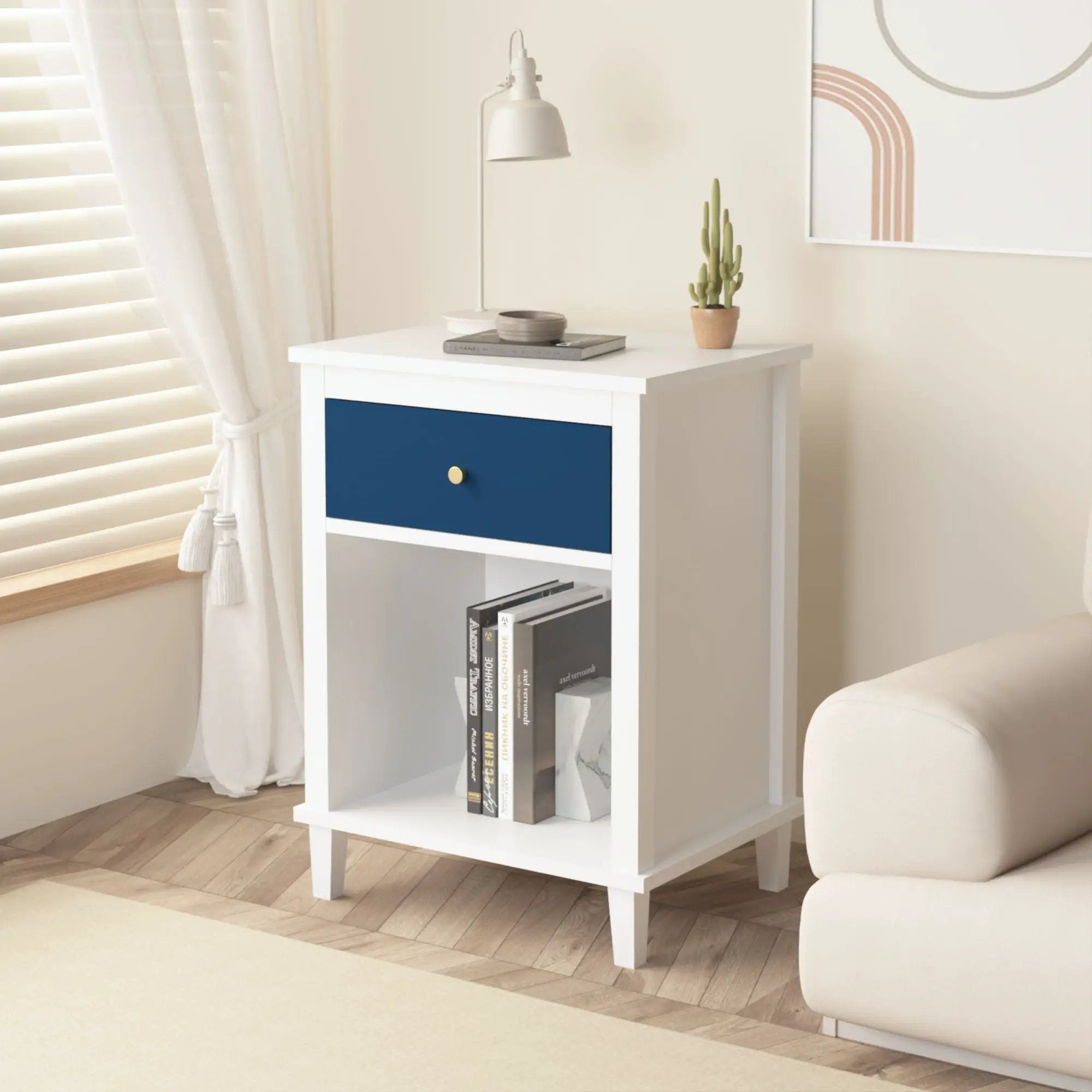 Nightstand With 1 Drawer 1 Shelf