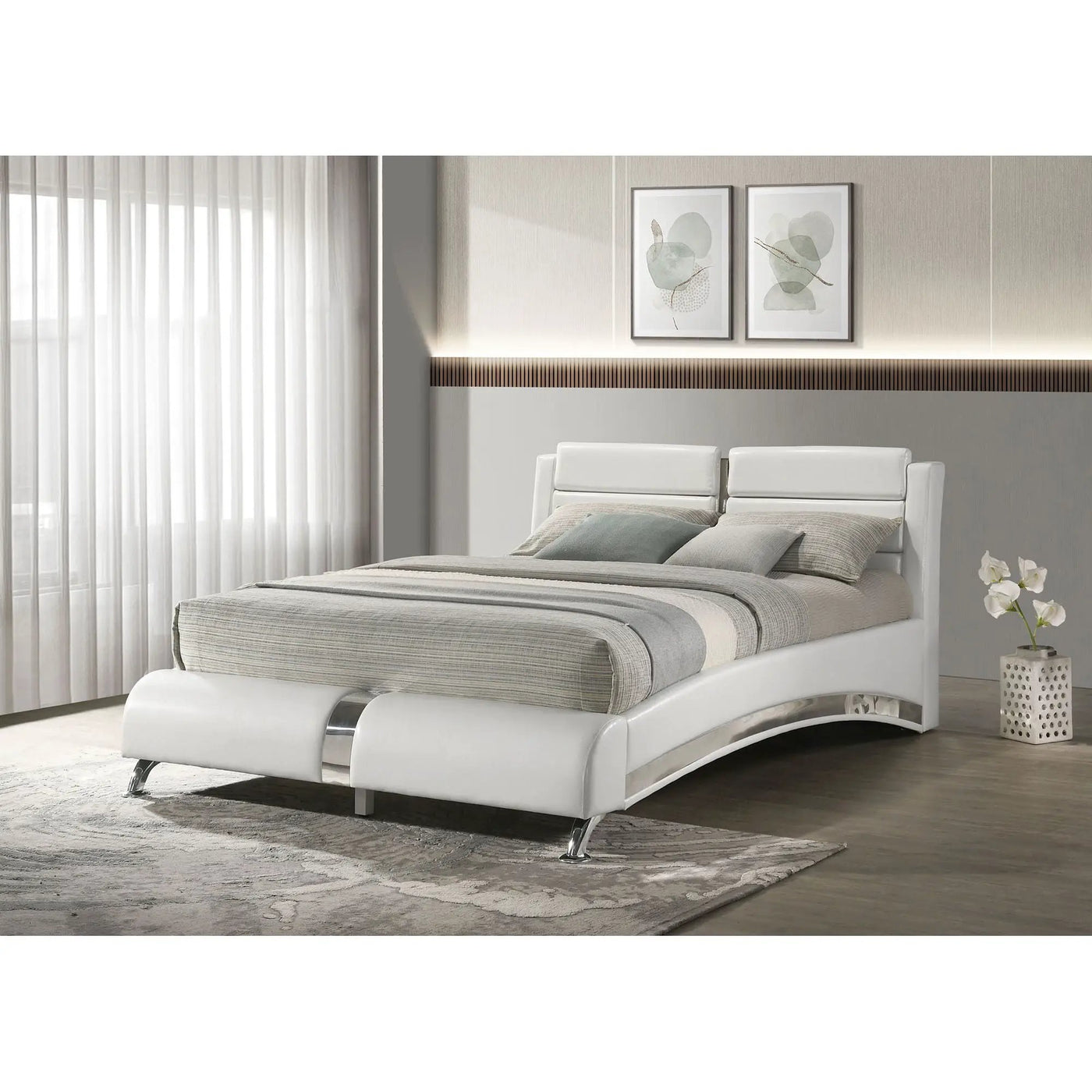 Caledonia - Sleigh Bed With Curved Headboard by HouseOfZazla