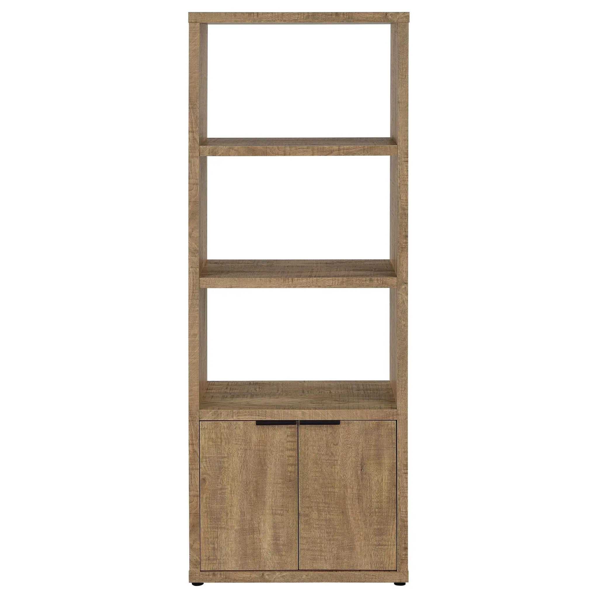Noriega - 3 Shelf Media Tower With Open Shelves And Hidden Cabinet Storage - Mango Color by HouseOfZazla