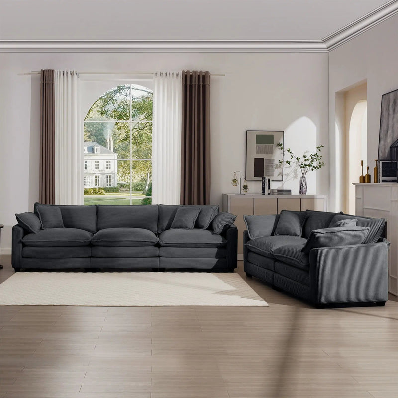 Elegant Oversized Sectional Sofa Set With Deep Seats And Flexible Layout by Unique Piece Furniture