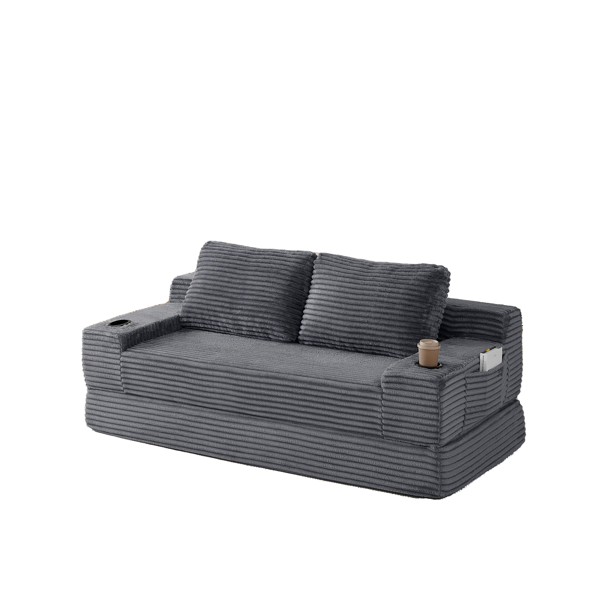 70.8-Inch Corduroy Two-In-One Sofa Bed by HouseOfZazla