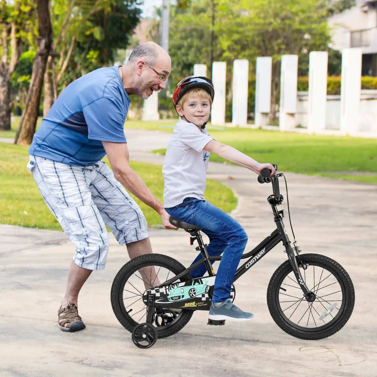 16 Inch Kids Bike Adjustable for 4-7 Years Old with Low-Step Frame by DirectDeals
