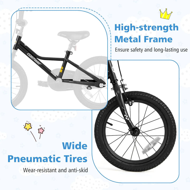 16 Inch Kids Bike Adjustable for 4-7 Years Old with Low-Step Frame by DirectDeals