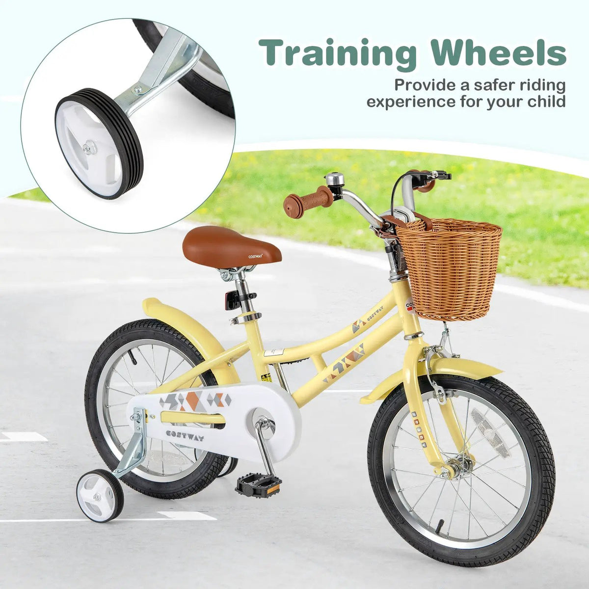 18 Inch Kids Bike Adjustable Bicycle with Reflectors and Bell for Children 4-8 Years Old-18 inches by DirectDeals