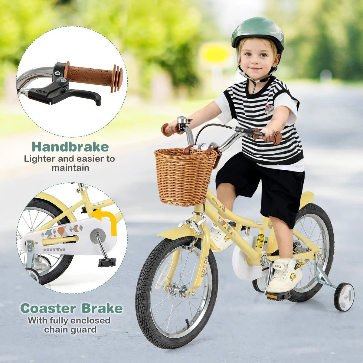 18 Inch Kids Bike Adjustable Bicycle with Reflectors and Bell for Children 4-8 Years Old-18 inches by DirectDeals
