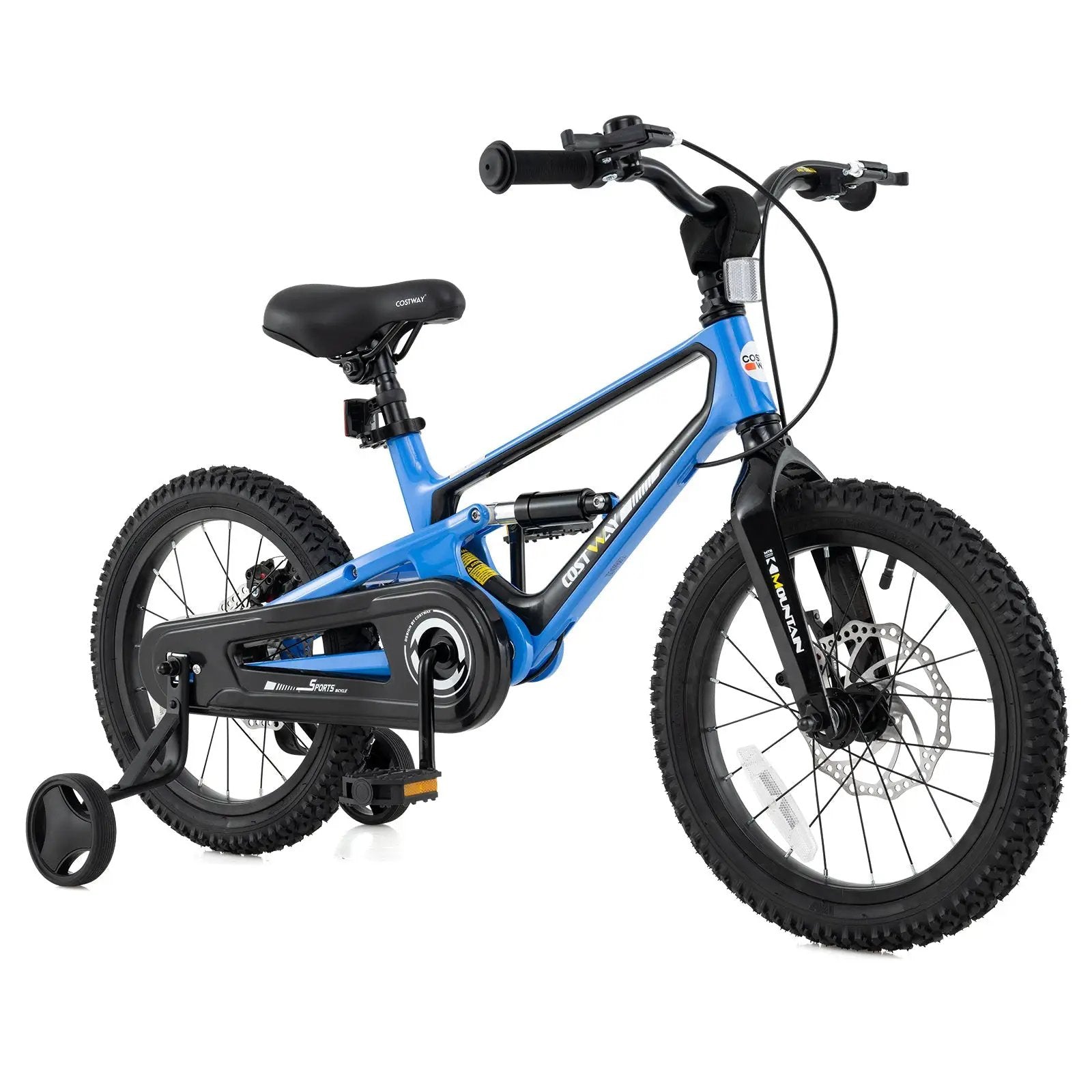 16 Inch Kids Bike Adjustable with Shock Absorber and Bell for Aged 4 to 7-16 inches by DirectDeals