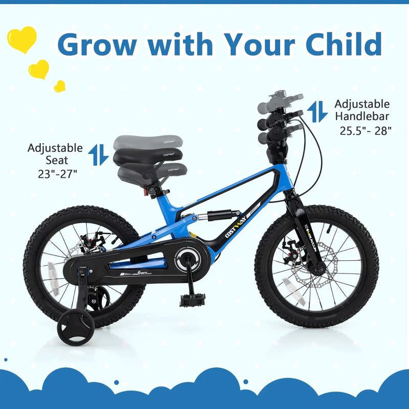 16 Inch Kids Bike Adjustable with Shock Absorber and Bell for Aged 4 to 7-16 inches by DirectDeals