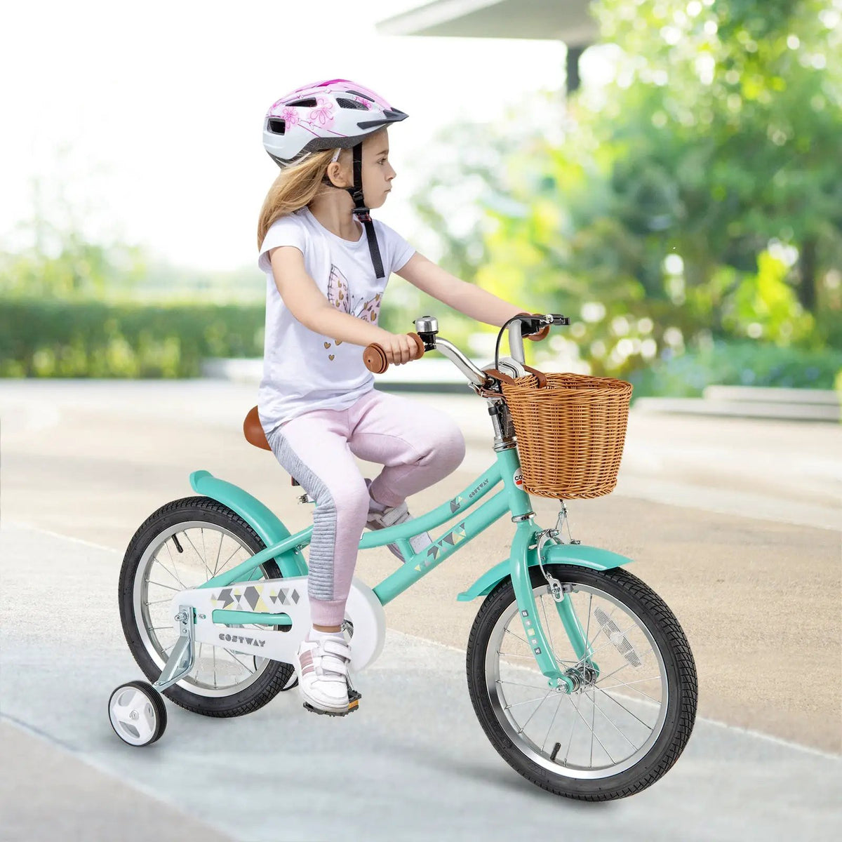 18 Inch Kids Bike Bicycle with Training Wheels and 2 Brake System Ages 4-8 Years Old-18 inches by DirectDeals