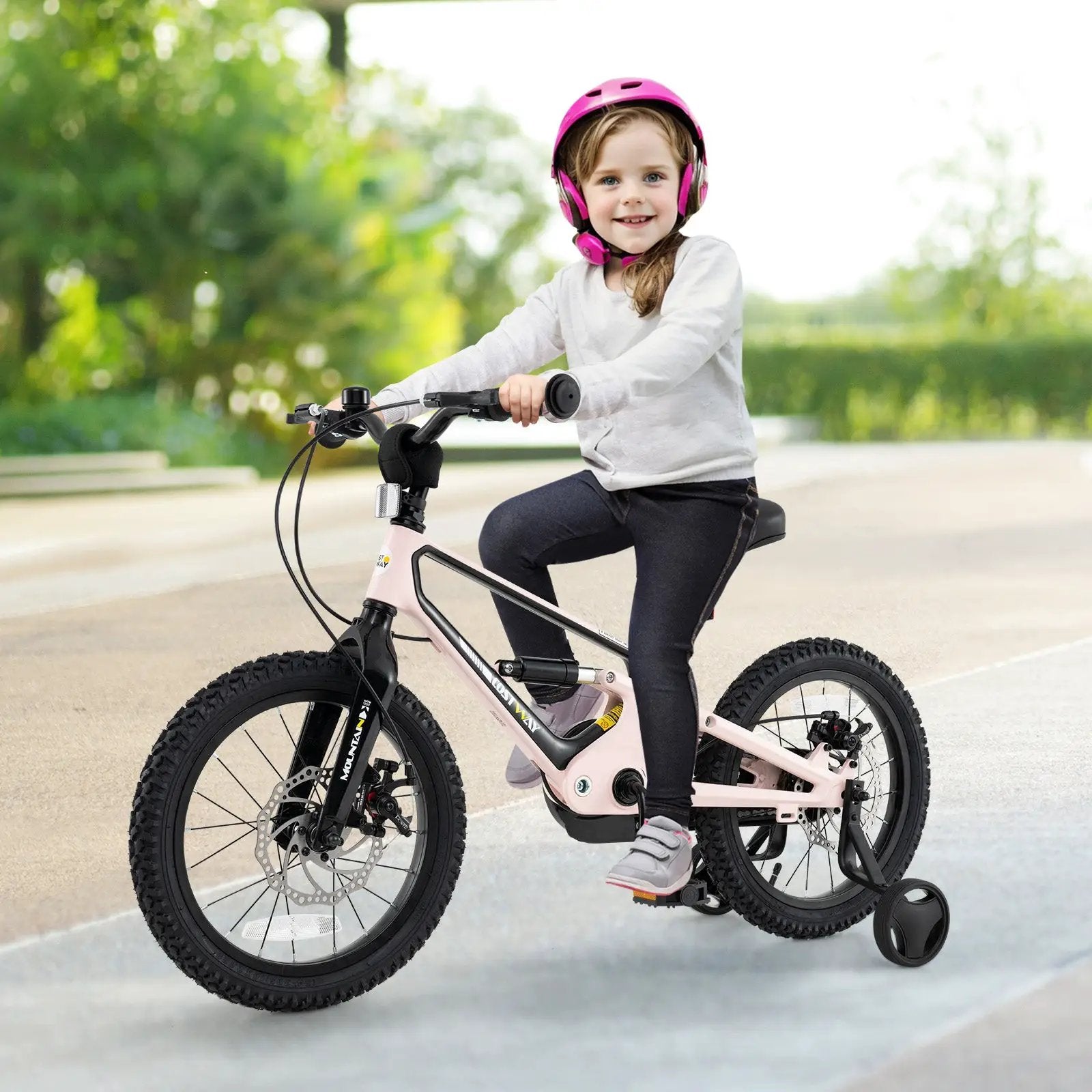 16 Inch Kids Bike Lightweight with Detachable Training Wheels for Aged 4 to 7-16 inches by DirectDeals