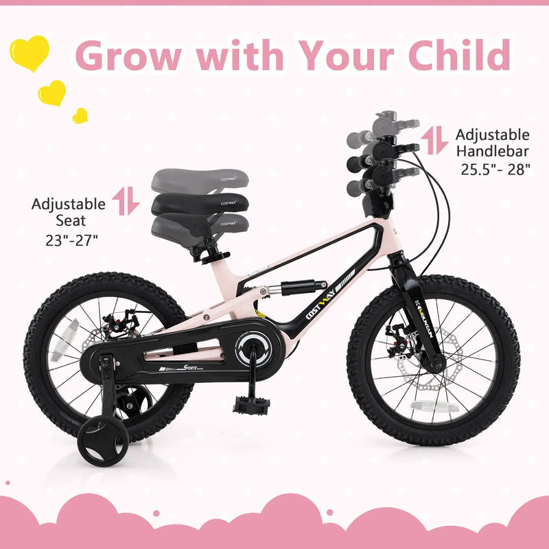 16 Inch Kids Bike Lightweight with Detachable Training Wheels for Aged 4 to 7-16 inches by DirectDeals
