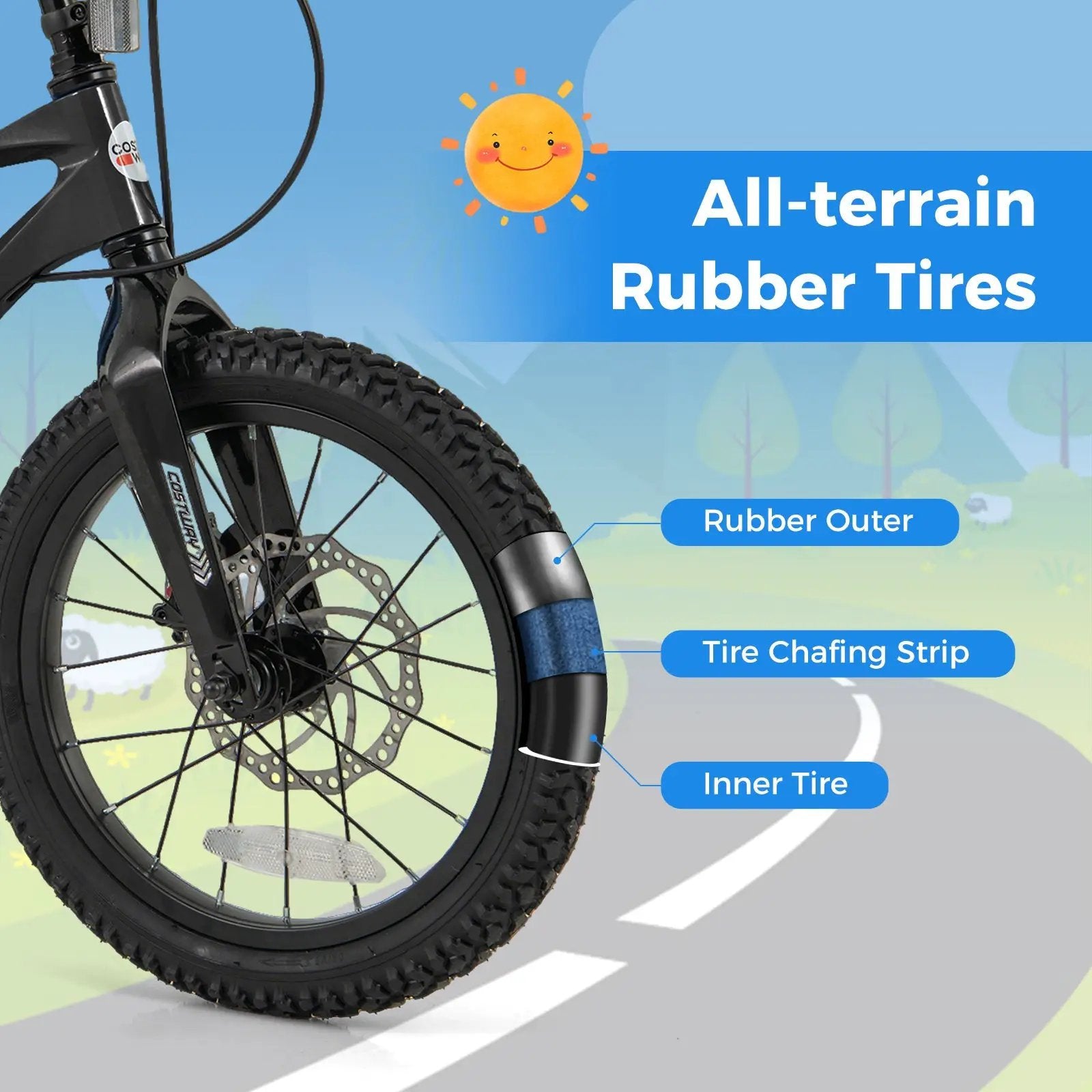 16 Inch Kids Bike Lightweight with 2 Removable Training Wheels for Aged 4-7-16 inches by DirectDeals