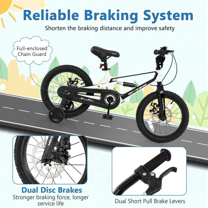 16 Inch Kids Bike Magnesium Alloy Bicycle Adjustable for Aged 4 to 7-16 inches by DirectDeals