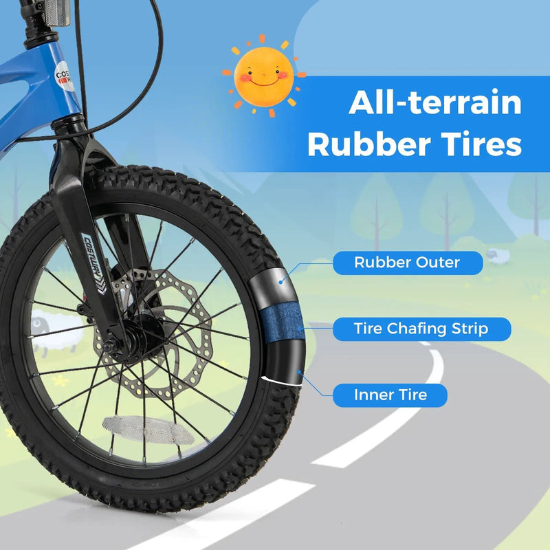 16 Inch Kids Bike Magnesium Alloy Training Bicycle Adjustable for 4 to 7 Years Old-16 inches by DirectDeals