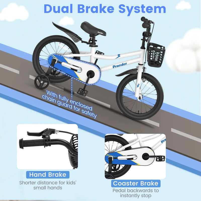 16 Inch Kids Bike with Removable Training Wheels by DirectDeals