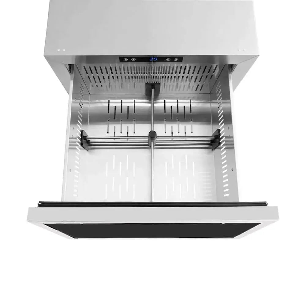 ZLINE 24" Touchstone 168 Can Outdoor-Rated Dual Refrigerator Drawer, Panel Matte Black, RDSPOZ-24-MB by Farmhouse Kitchen and Bath