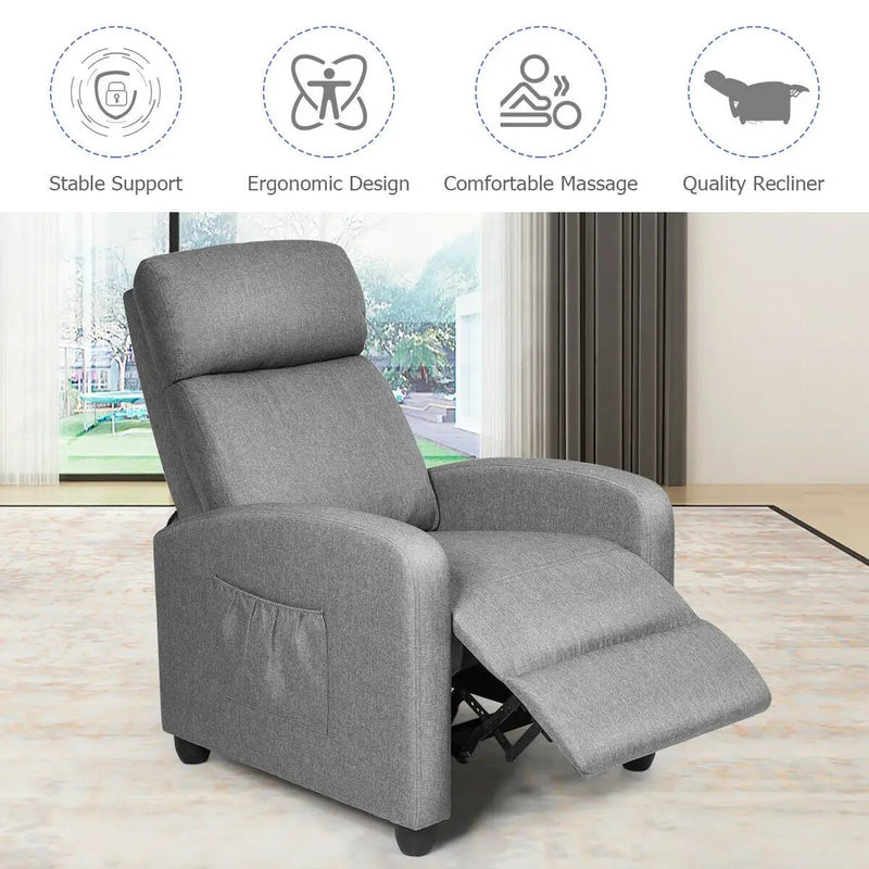 Recliner Sofa Wingback Chair with Massage Function by DirectDeals