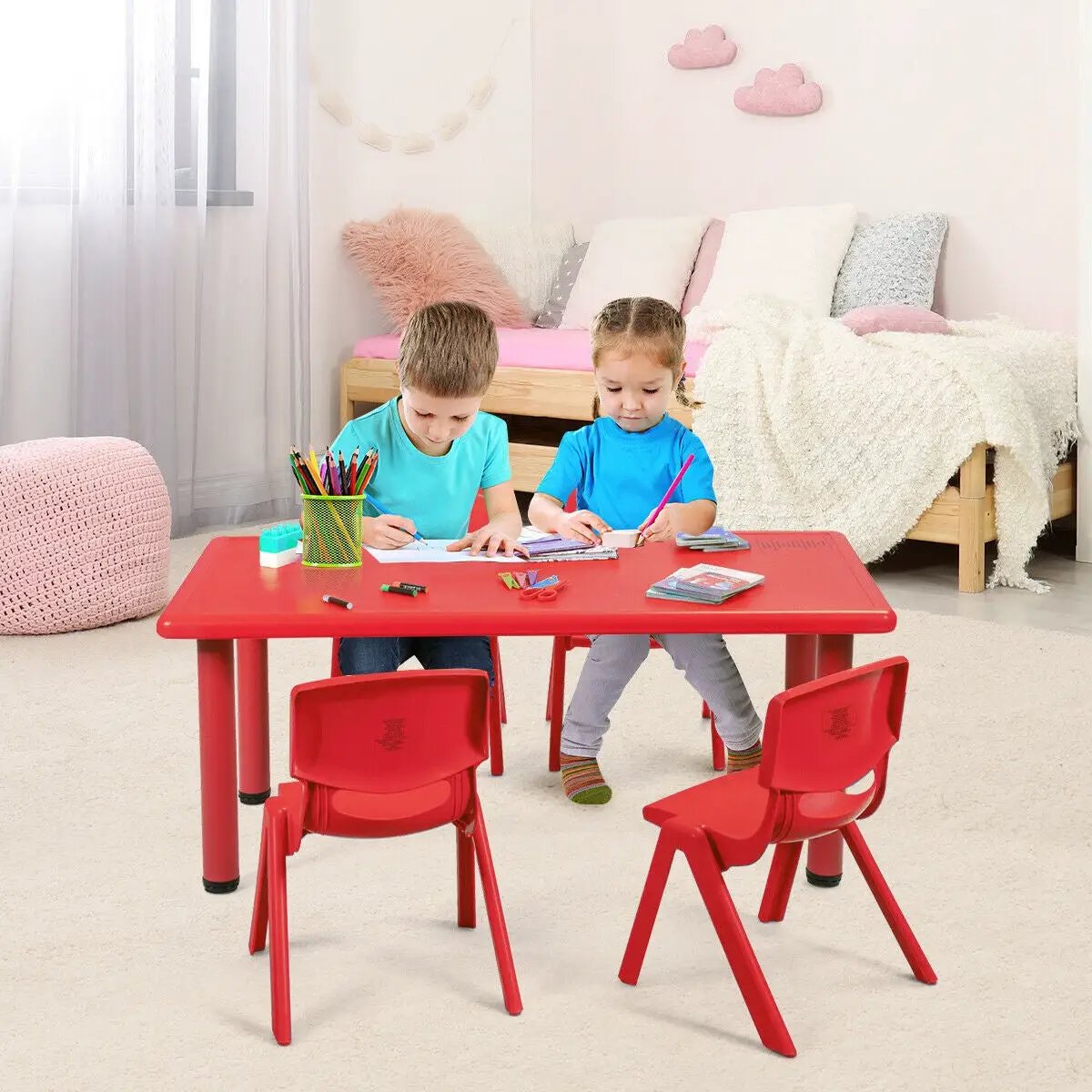 4-pack Kids Plastic Stackable Classroom Chairs by DirectDeals