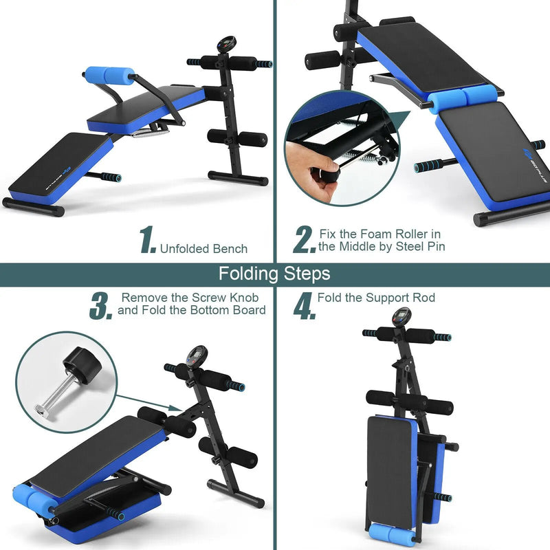 Adjustable Sit Up Bench with LCD Monitor by DirectDeals