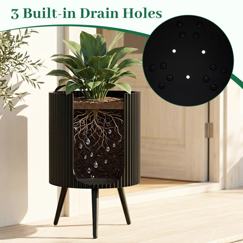 20-Inch Raised Metal Planter with Stand and Drainage Holes by DirectDeals