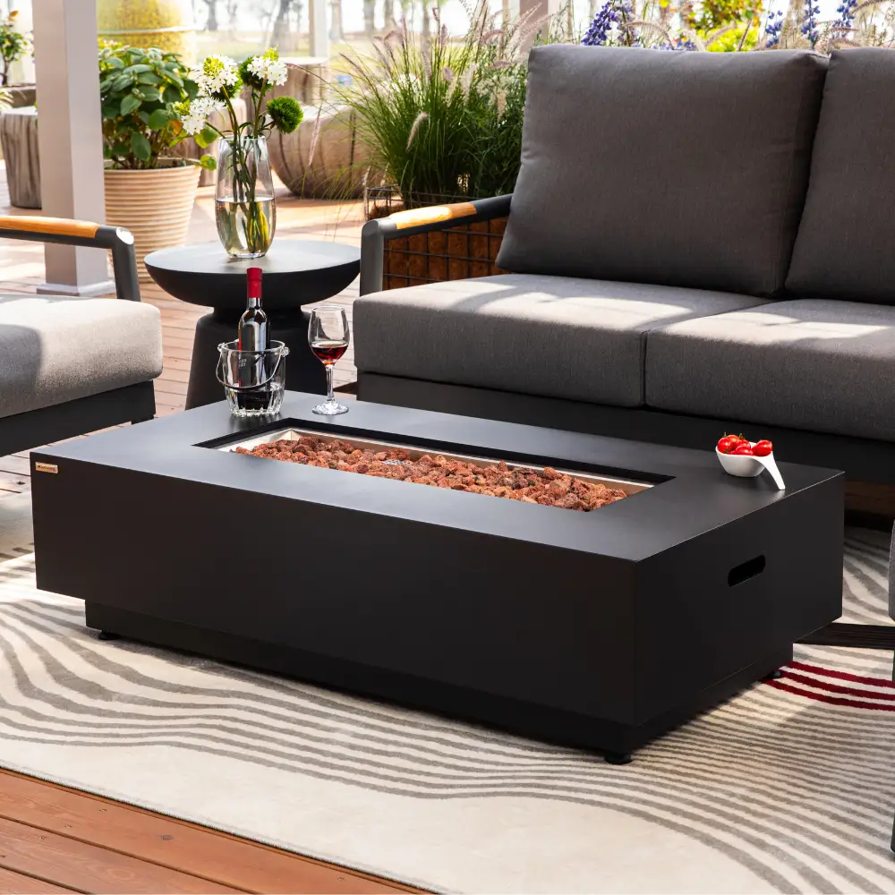 Propane Fire Pit Table Outdoor 50,000 BTU Firepits for Outside CSA Certified by EnvelorHome