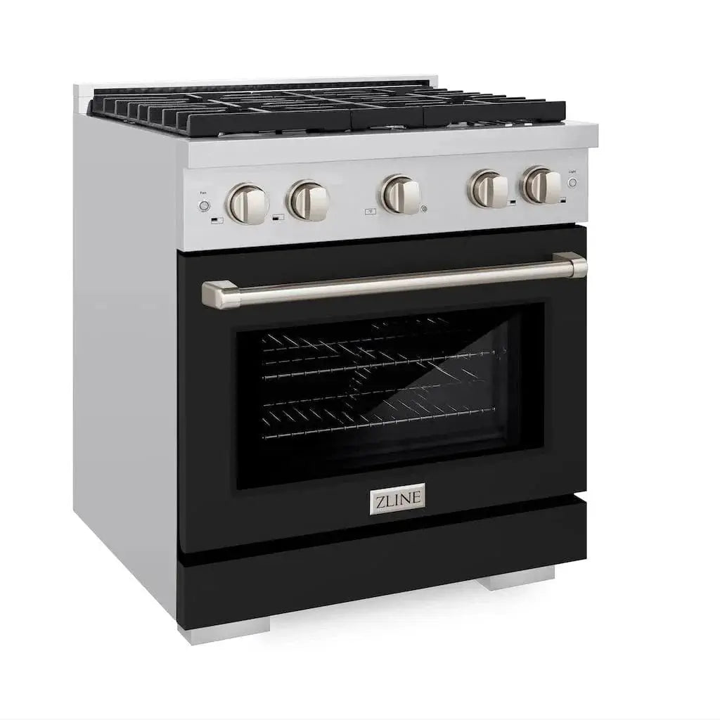 ZLINE 36" Gas Range, Convection Gas Oven, Stainless Steel,Matte Black SGR-BLM-36 by Farmhouse Kitchen and Bath
