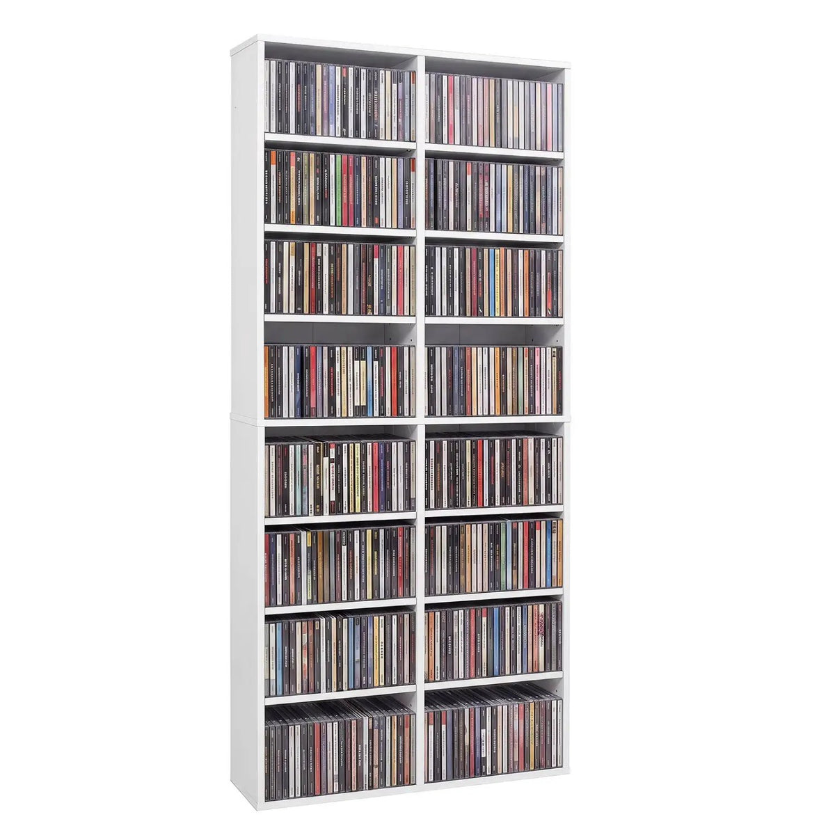 16 Compartment CD Storage Unit with Adjustable Shelves 54" by DirectDeals