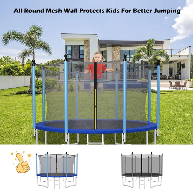 15/16 Feet Trampoline Replacement Safety Net with Adjustable Straps by DirectDeals