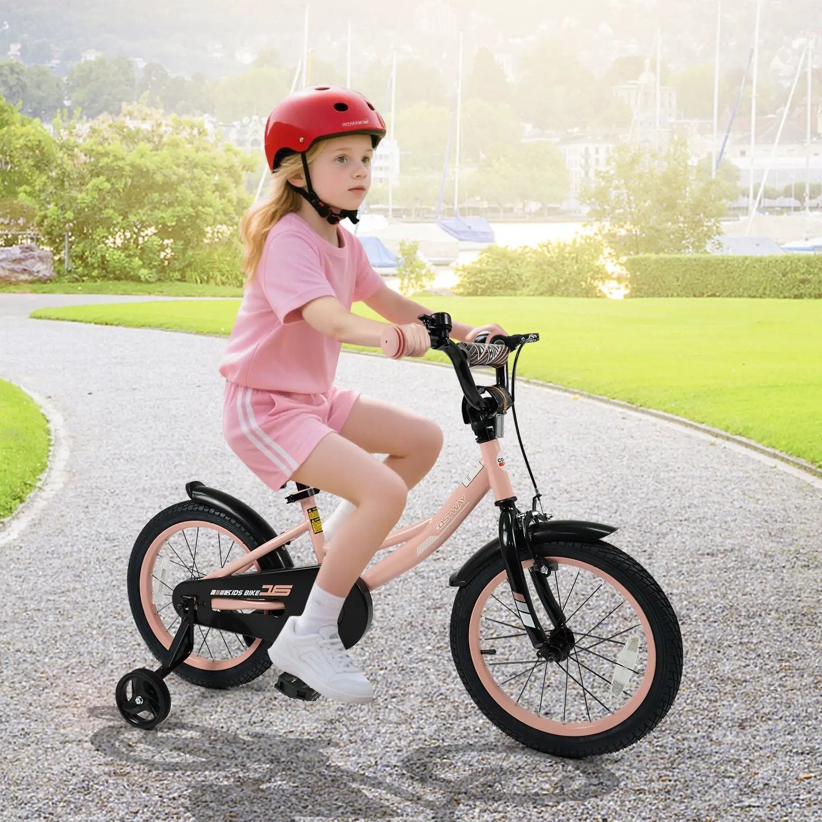 Kids Bike 12-18 Inch with Training Wheels - Pink by DirectDeals