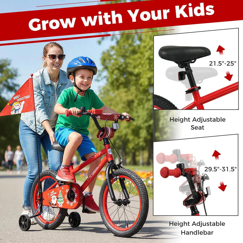 Kids Bike 12-18 Inch with Training Wheels & Christmas Music by DirectDeals