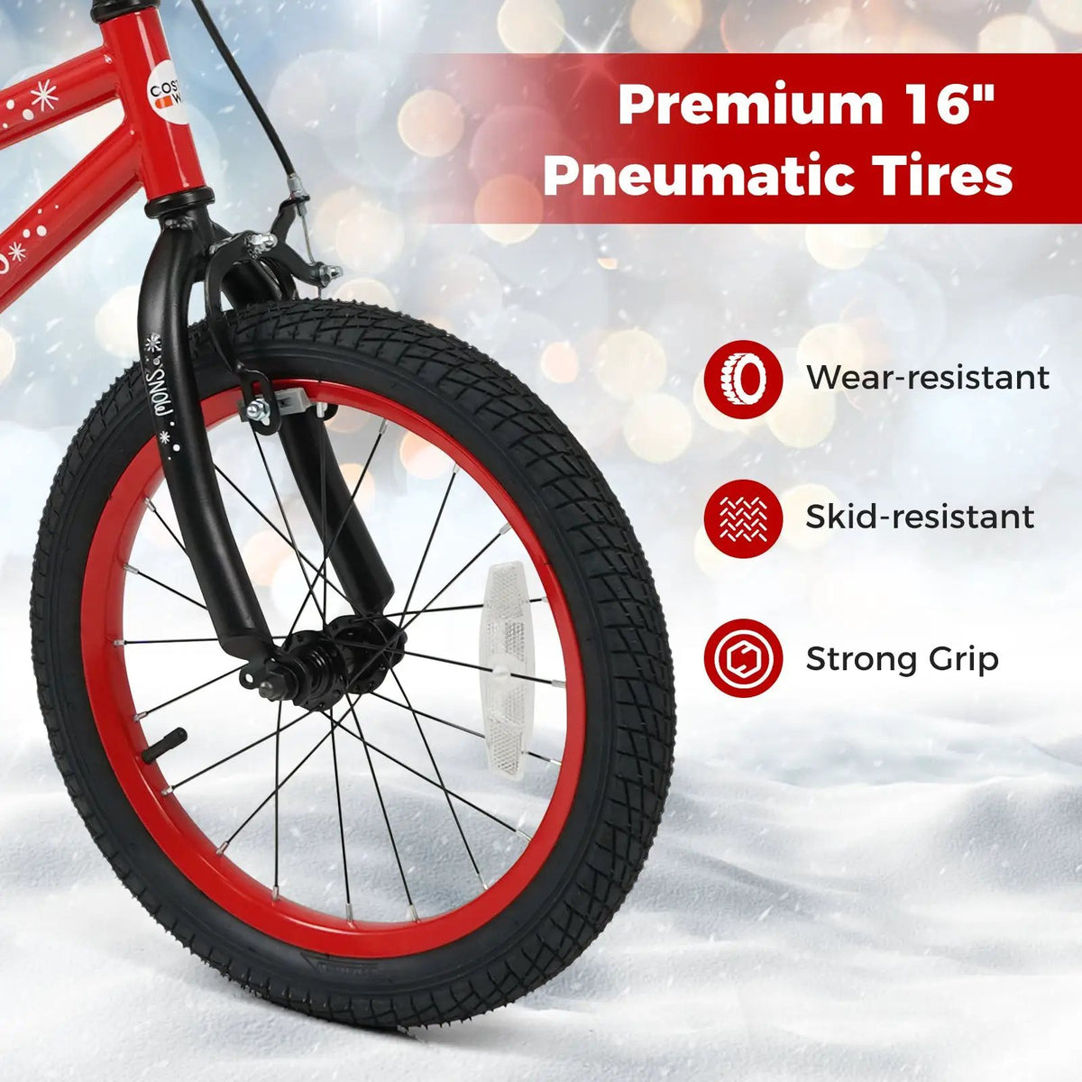 Kids Bike 12-18 Inch with Training Wheels & Christmas Music by DirectDeals