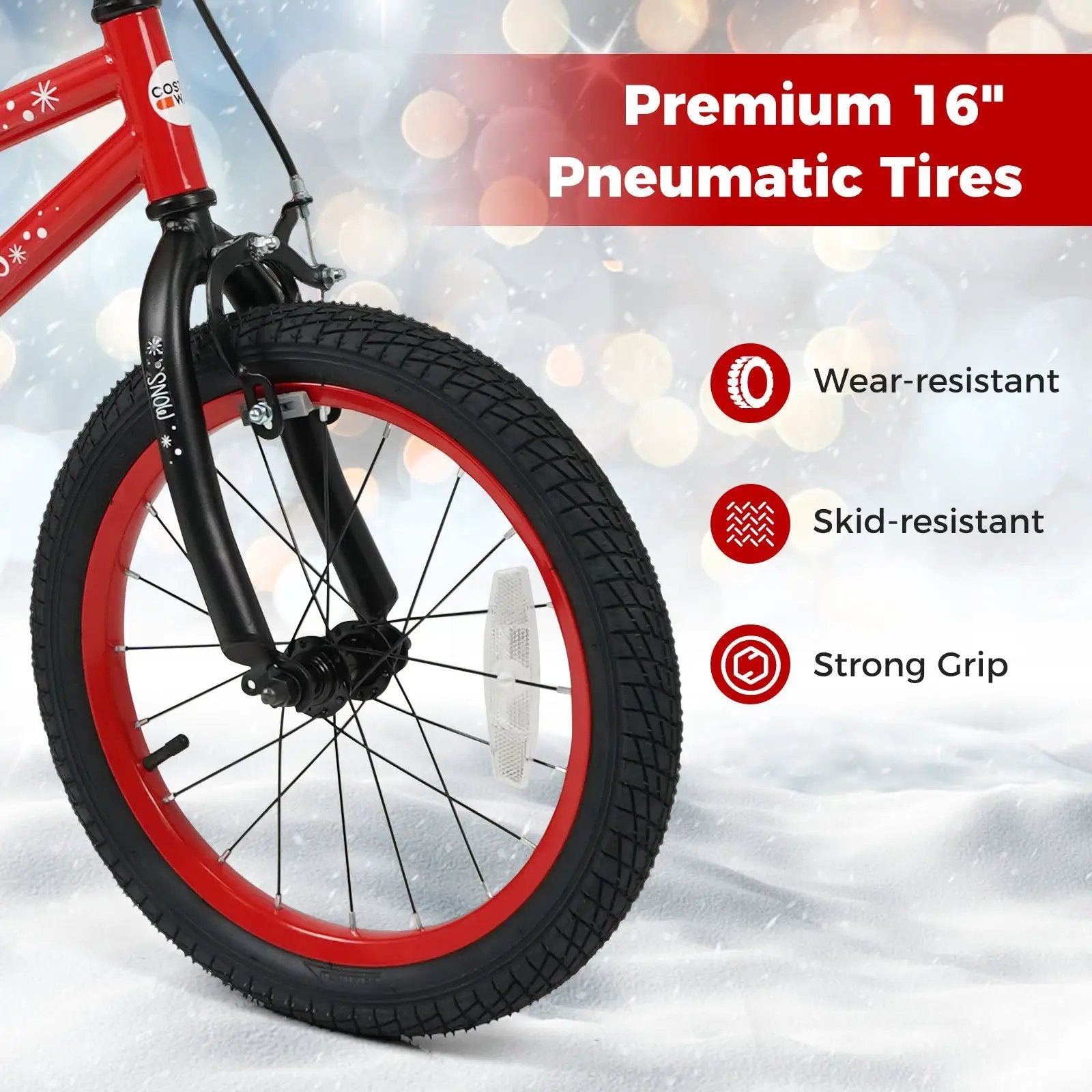Kids Bike 12-18 Inch with Training Wheels & Christmas Music by DirectDeals