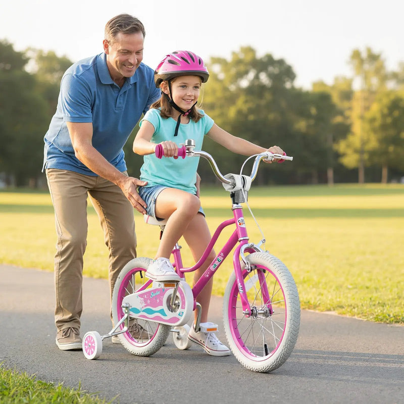Kids Bike 12-18 Inch with Training Wheels - Pink by DirectDeals